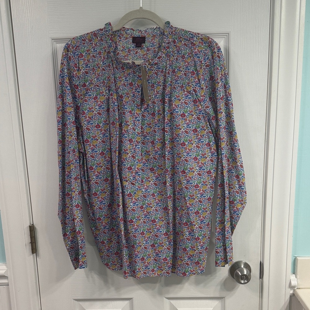 NWT J. Crew button down pullover in Liberty fabric.  Size 18.